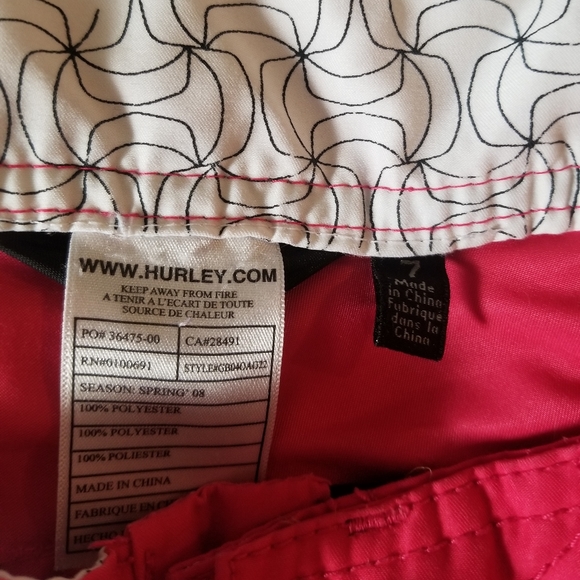 Pink Hurley Board Shorts Size 7 Swim Shorts Surf - Picture 5 of 5